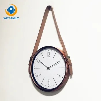 

Modern Design Home Decoration Accessories Rose Gold Metal Digital Watches Wall Clock Creative Belt Wall Clocks