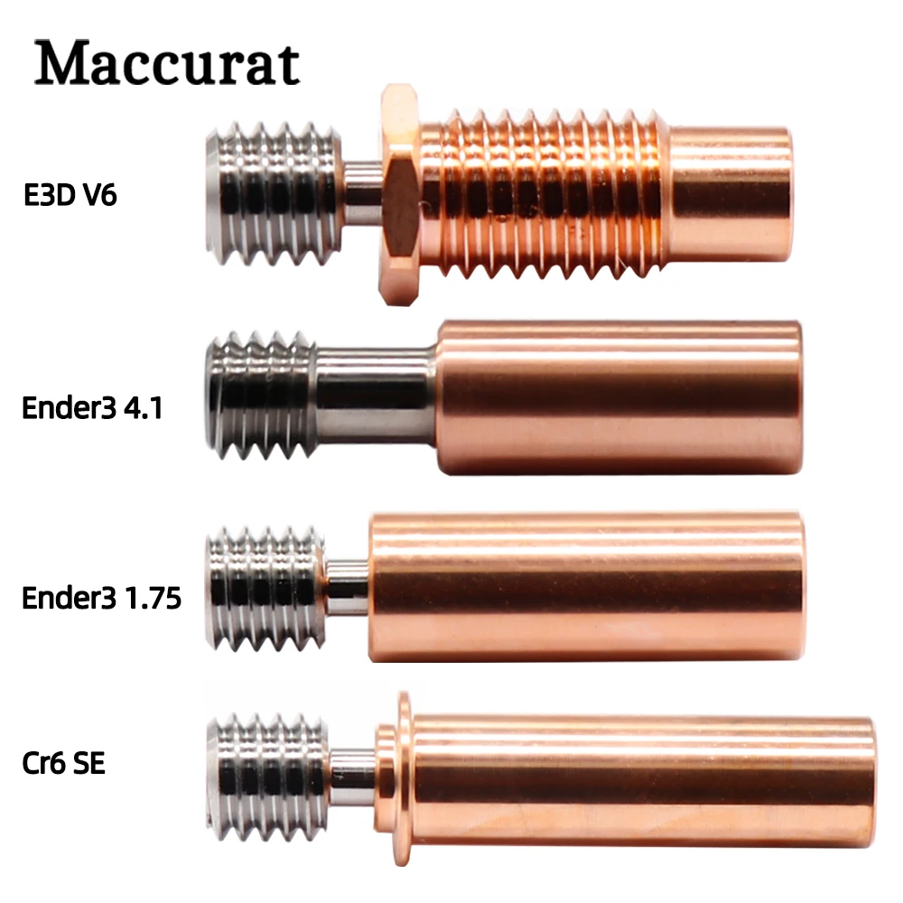 Bi-Metal V6-Crazy CR6 SE CR10-Tcrazy Heat Break Copper & Stainless Steel All-Metal 3D Printer Throat For Ender3 E3D HOTEND