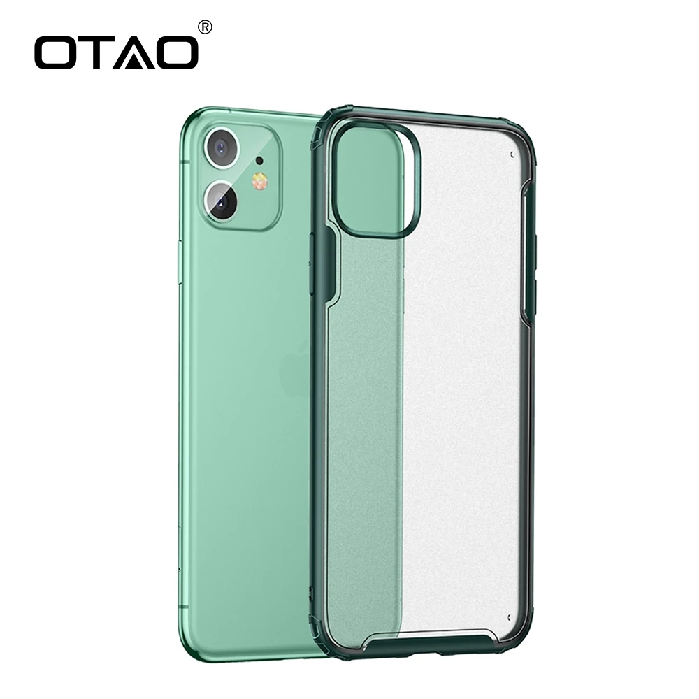 OTAO Shockproof Transparent Silicone Bumper Case For iPhone 11 Pro Max XS XR X 7 8 6 6s Plus Frosted Protective Lens Cover Coque | Мобильные