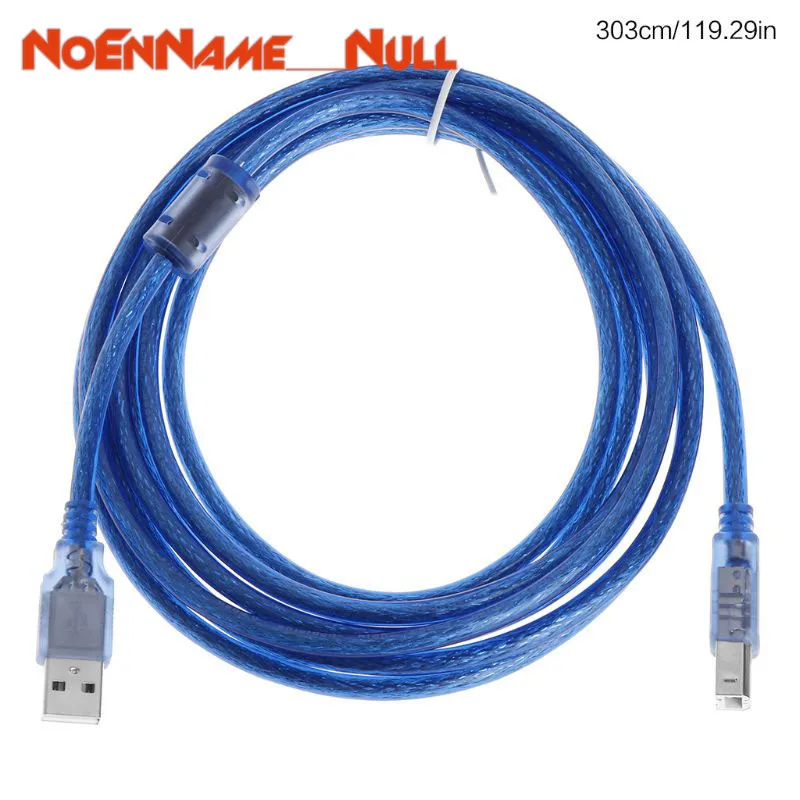 

0.3/1/1.5/3m High Speed Transparent Blue USB 2.0 Printer Cable Type A Male to Type B Male Dual Shielding for printer