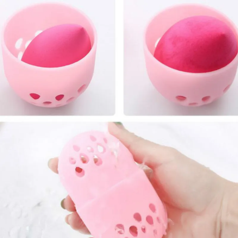 Soft Silicone Powder Puff Drying Holder Egg Stand Beauty Pad Makeup Sponge Display Rack Cosmetic Blender 5