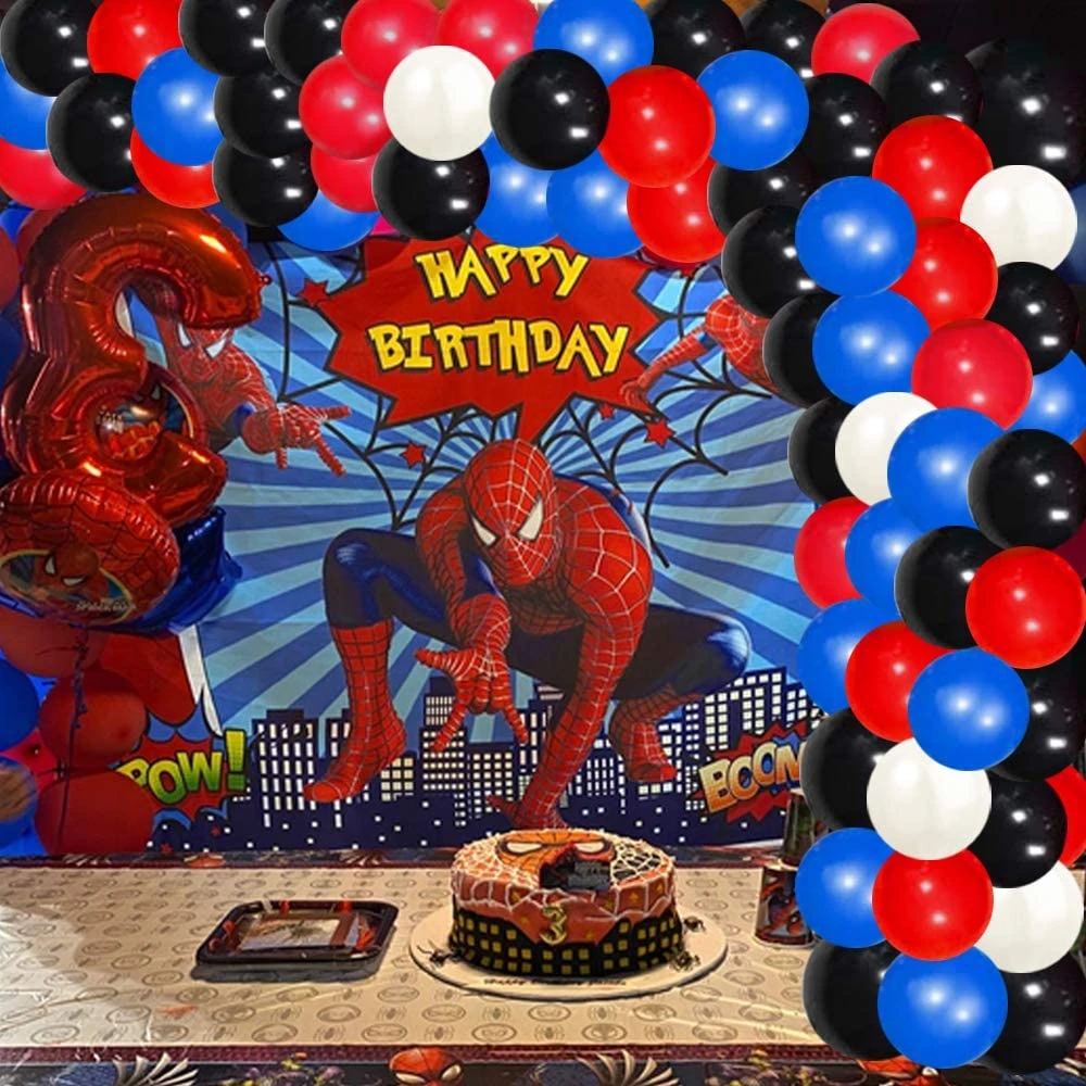 Tamano relativo Nunca jugo Decoraciones de fiesta de Spiderman, telones de fondo de feliz cumpleaños,  Kit de arco de guirnalda de globos para niños, suministros de decoración de  Baby Shower|Decoraciones DIY de fiestas| - AliExpress