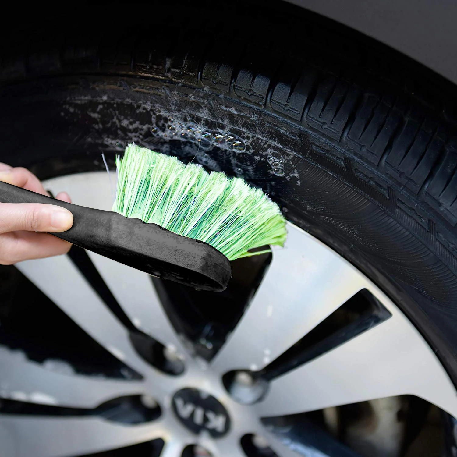 Upholstery Detailing Exterior Short Handle Wheel Tire Body Brush Polish For Auto Car Cleaning Brush Interior Floorliner Carpet