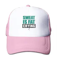 Sweat is Fat плачущая сетчатая Бейсболка унисекс Регулируемая Кепка В Стиле Дальнобойщика розовая