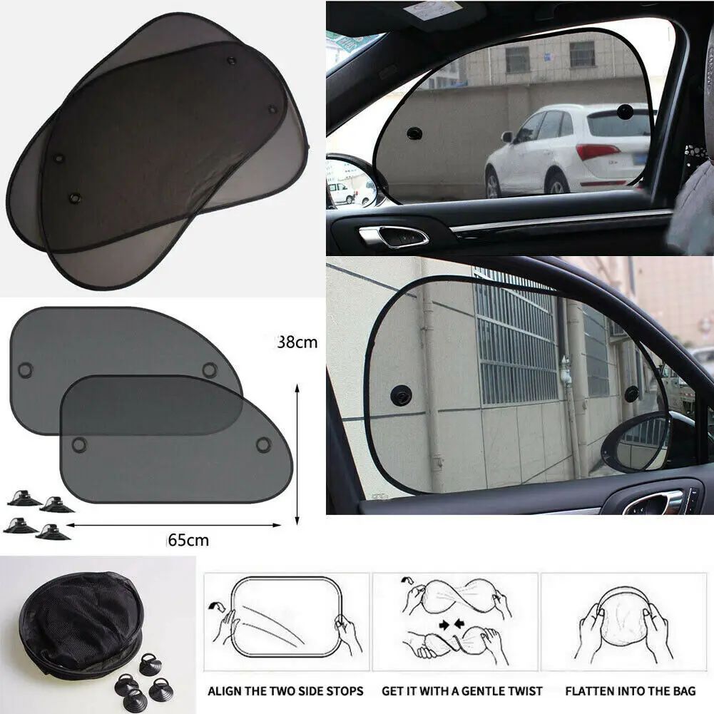 

Accessories Sun Visor Replacement Sunshade Privacy Parts Car Side Mesh Anti UV Covers 65*38cm