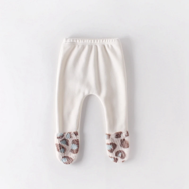 Just Beige Legging Зимний детский бархатный комбинезон с капюшоном и длинными рукавами для маленьких девочек; комбинезон с леопардовым принтом; леггинсы; S10244 - Цвет: Just Beige Legging
