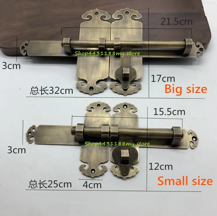 L:25/32cm Door latch pure copper door lock insert thickened anti-theft copper latch door bolt waterproof anti-rust