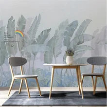 

Custom 3D Wallpaper Murals Turtle Back Banana Leaf Wall Stickers Tropic+ Living Room Bedroom Sofa Backdrop Wall Murals Wallpaper
