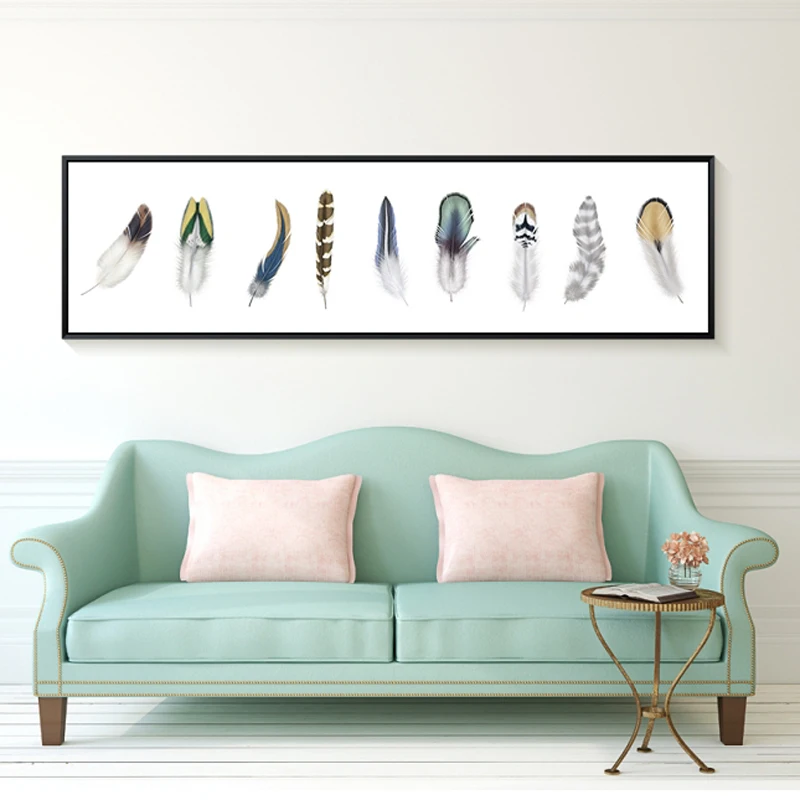 

Modern Abstract Colorful Feather Canvas Art Paintings Wall Poster Affiche for Living Room Bedroom Aisle Wall Art Decor 3-12