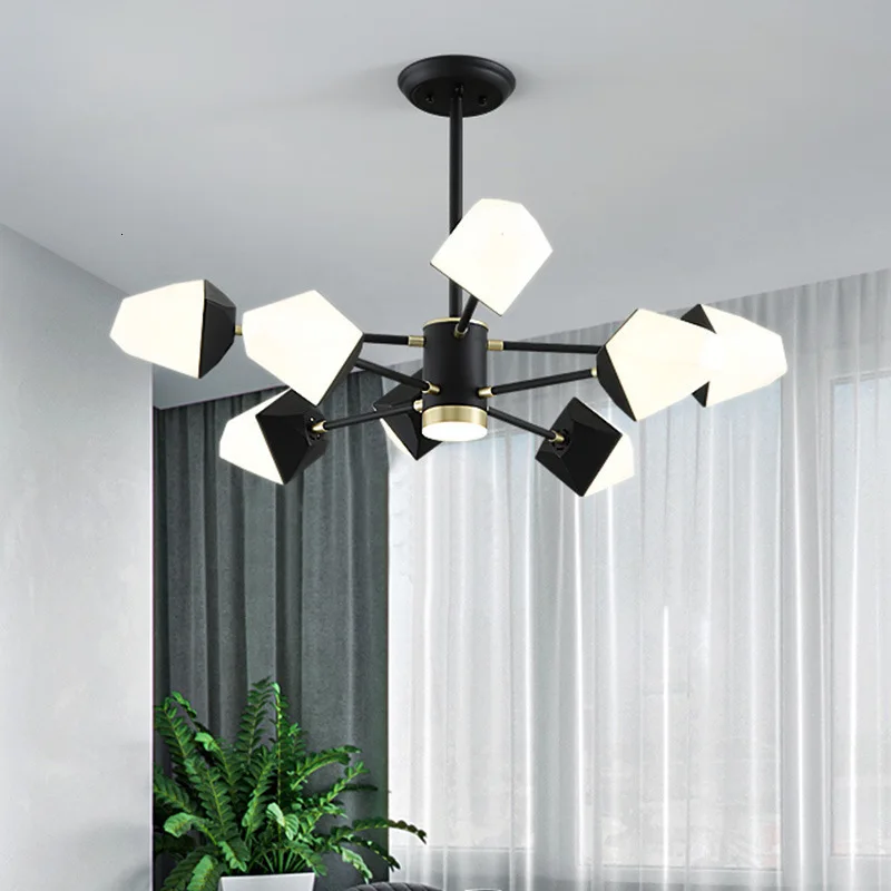 

Glass Nordic Modern Pendant Lights Art Decoration hanglamp Black Gold Body lampadari Pendant hanging Lamp for Living Room
