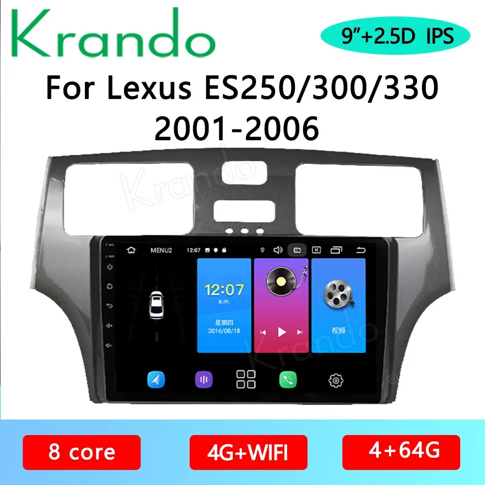 Автомагнитола Krando мультимедийный проигрыватель на Android 10 0 9 дюймов для Lexus ES250 ES300