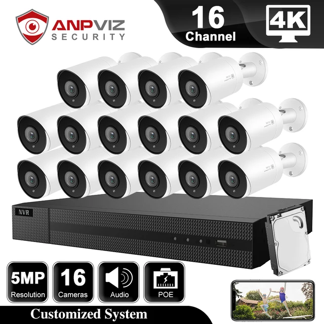 $US $693.74 Hikvision OEM 16CH 4K NVR 8/10/12/16Pcs IP Camera Security System Outdoor 2.8mm Lens H.265 NVR POE Surveillance Camera Kit IP66