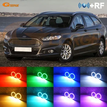 

Excellent RF remote Bluetooth APP Multi-Color Ultra bright RGB LED Angel Eyes For Ford Mondeo Fusion 2013-2017 HALOGEN headlight