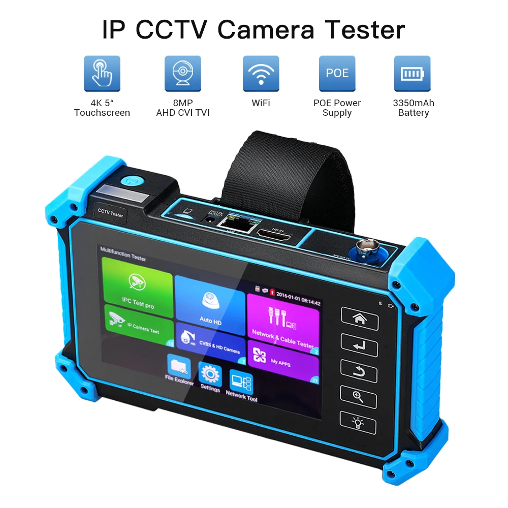 IPC-5100 Plus 5" 4K CCTV Camera Tester IPC AHD CVI TVI Test POE WIFI HDMI VGA US 