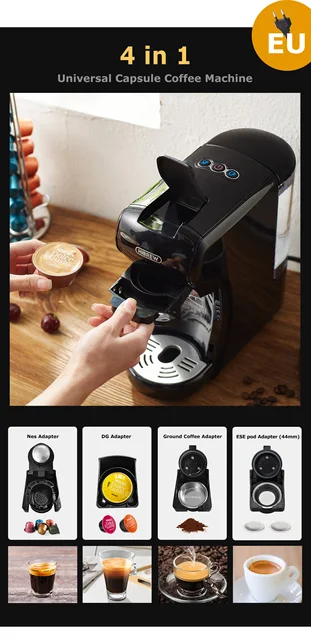 HiBREW Coffee Machine 19Bar 4in1 Multiple Capsule Expresso Cafetera Dolce  Milk&Nexpresso Capsule ESEpod Ground Coffee Pod H2 - AliExpress