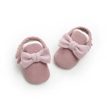 

Lovely Cartoon Bow Super Warm Winter Boots With Fur Baby Butterfly-knot Boccasins shoes Baby Girls Boys Bon-slip Toddler