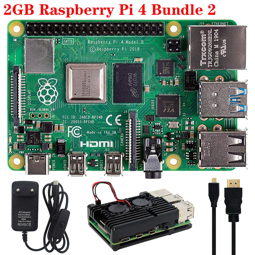 Комплект 2 Raspberry Pi 4 Model B 1G 2G 4G RAM 4 Core 2.4G&5G WiFi Bluetooth 5.0 4K Micro HDMI RPI 4B better than Raspberry Pi 3 3B Plus - Комплект: Комплект 2