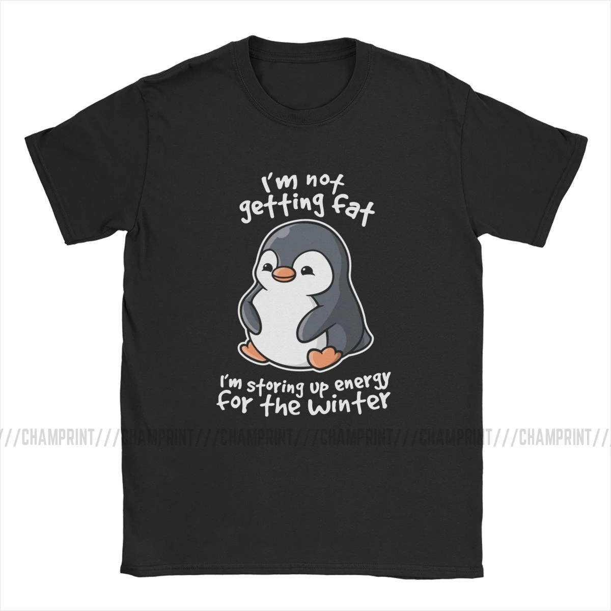 Футболки с надписью «I'm Not Get Fat», «I'm Storing Up Energy For The Winter», футболки для мужчин, Pingu Meme, одежда с забавными рисунками, модные футболки