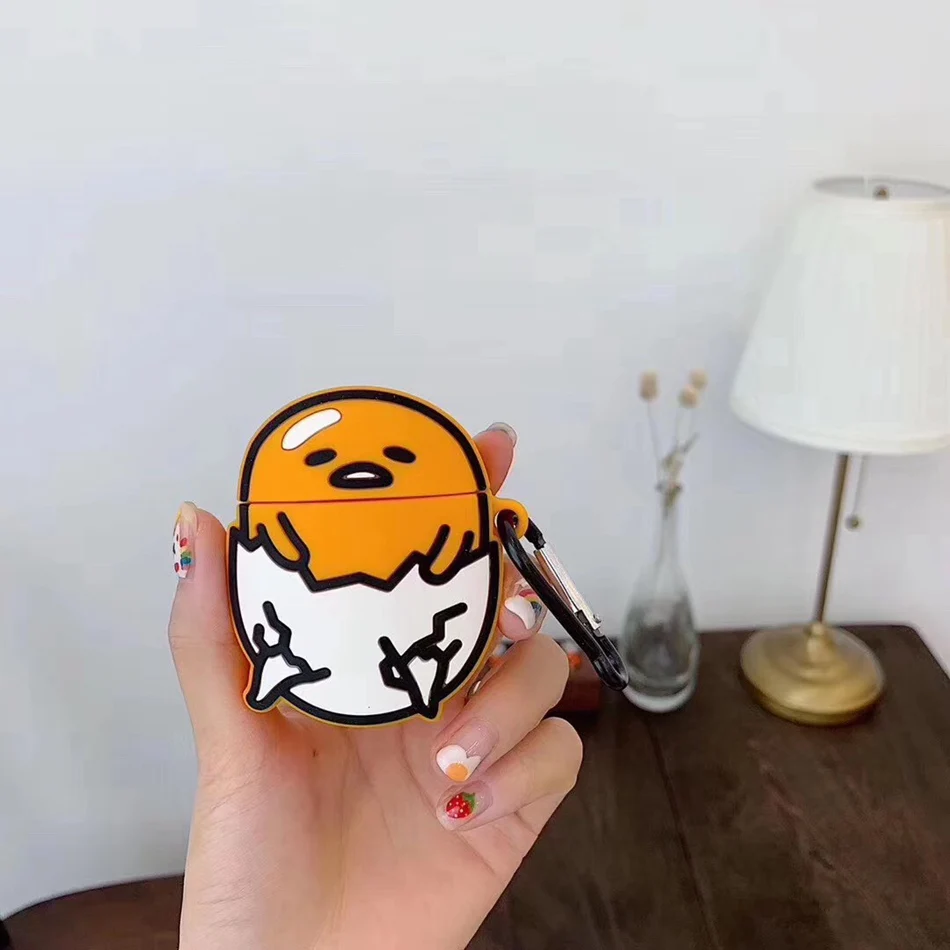 Lazy Egg Для AirPods случае 3D мультяшный наушник чехол для Apple Airpods 2 забавные интимные аксессуары защитную крышку с палец кольцо ремень - Цвет: Lazy Egg