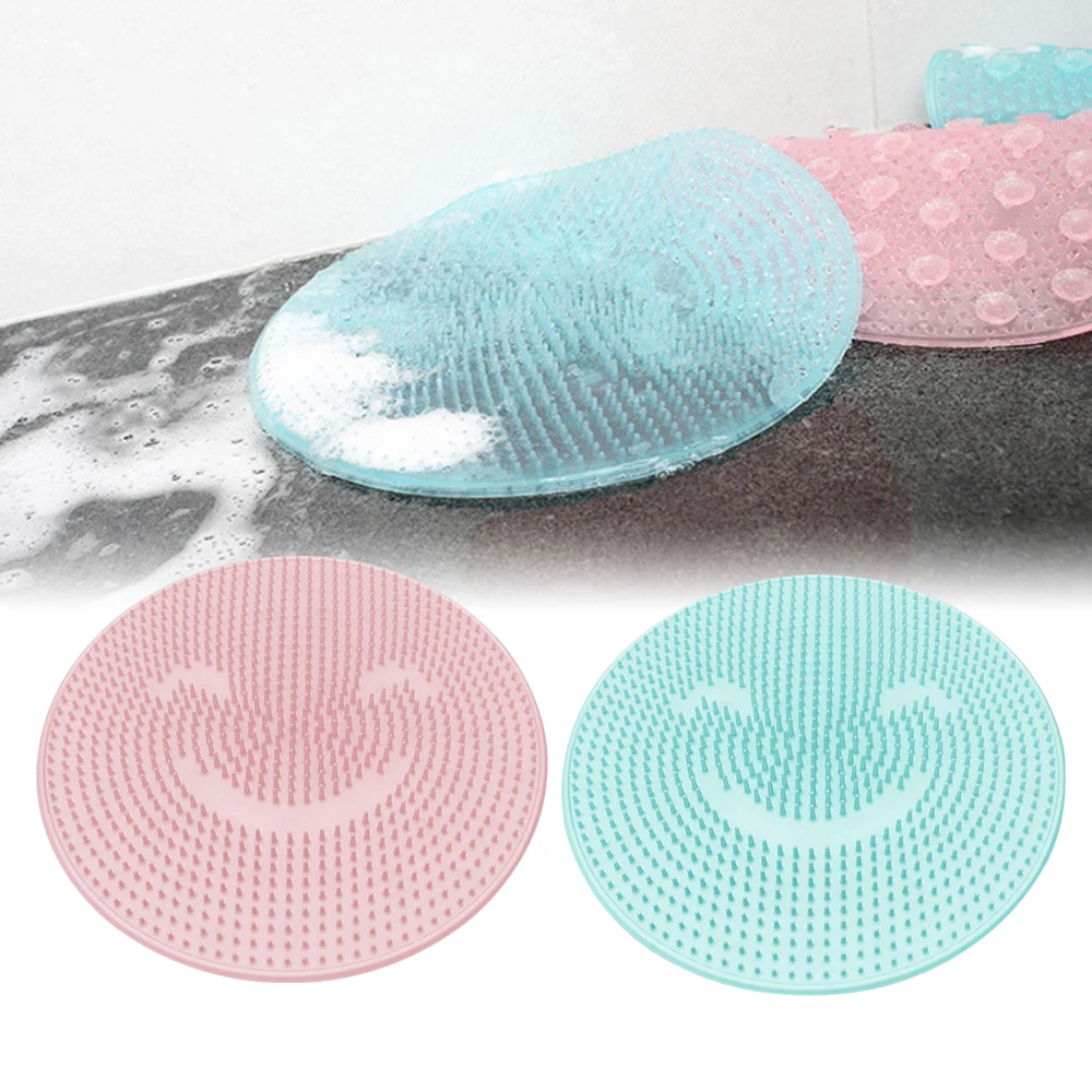 Lazy Bath Massage Pad Silicone Suction Cup Bathroom Shower Mat Non-slip Rug Home Relax Feet Dead Skin Remover Cleaning Brush 3