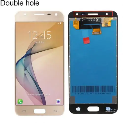 Golden Double Hole Дигитайзер сенсорного ЖК-экрана для samsung Galaxy J7 Prime G610 G6100 G610F - Цвет: Golden Double Hole