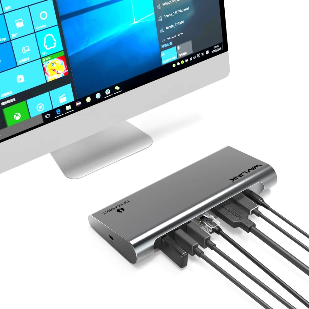 [Сертифицировано Intel] док-станция Thunderbolt 3 USB C 4K display Gigabit Ethernet с питанием для ноутбука MacBook Pro