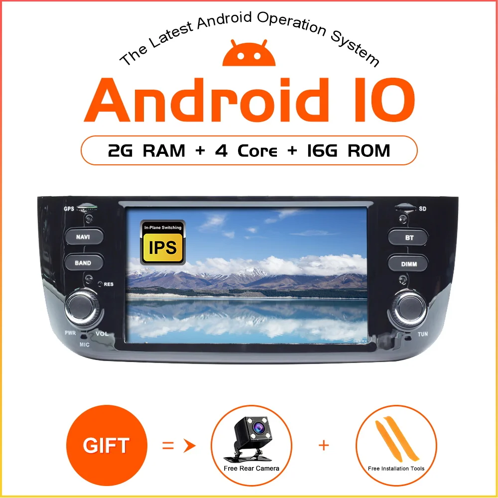 ZLTOOPAI Android 10.0 For Fiat Linea Punto EVO 2012 2013 2014 2015 Auto Radio Stereo Head Unit GPS Navigation Multimedia Player