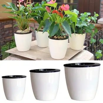 

Plastic Self-Watering Planters Vases Plant Pots Decor Basket Flower Pot Flowerpot Planter Convenience