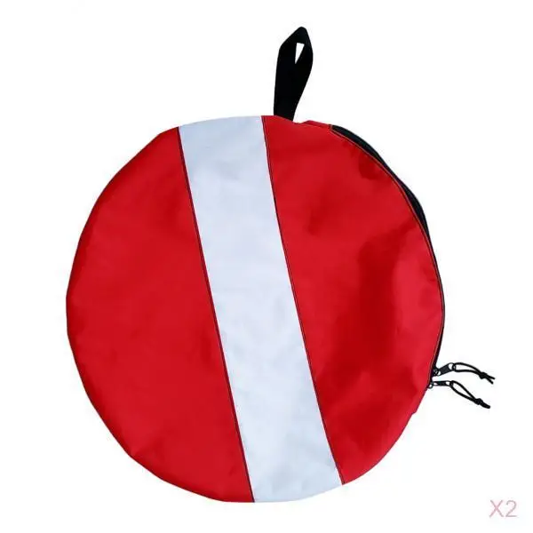 2pcs Zipper Dive Flag Scuba Diving Hose Mouthpiece Regulator Equip Gear Bag