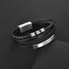 2022 New Style Hand-woven Multi-layer Combination Accessory Stainless Steel Men's Leather Bracelet Fashion Man Jewelry Wholesale ► Photo 3/6