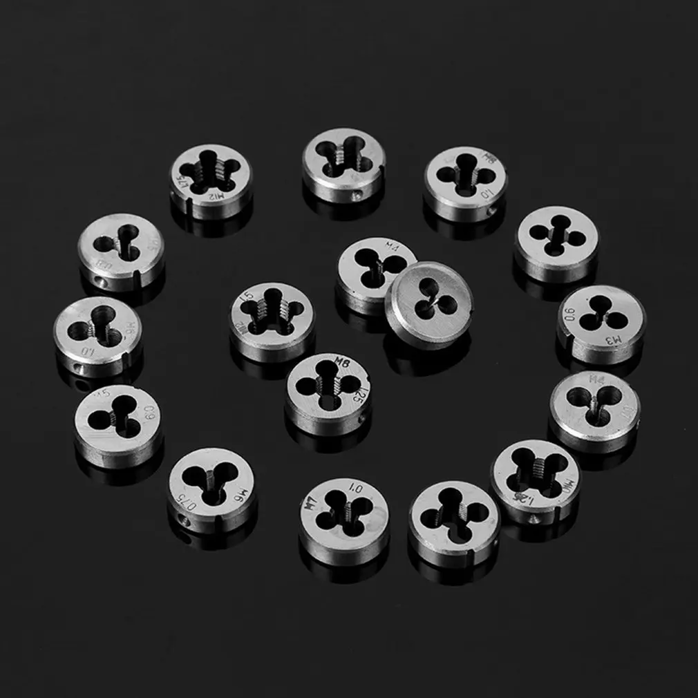 40pcs Tap Die Set M3-M12 Screw Thread Metric Taps Wrench Dies DIY kit Wrench Screw Threading Hand Tools Alloy Metal with Bag