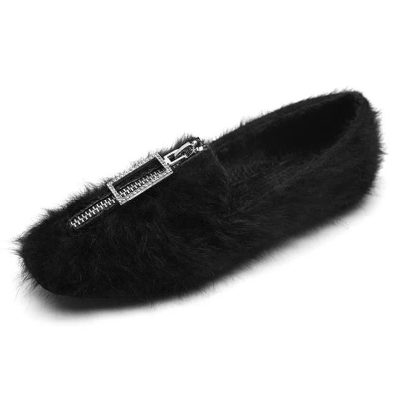 COVOYYAR/ г. Меховая женская обувь осенне-зимняя повседневная обувь на плоской подошве с меховой подкладкой женские корейские лоферы, большие размеры 35-43, WFS485
