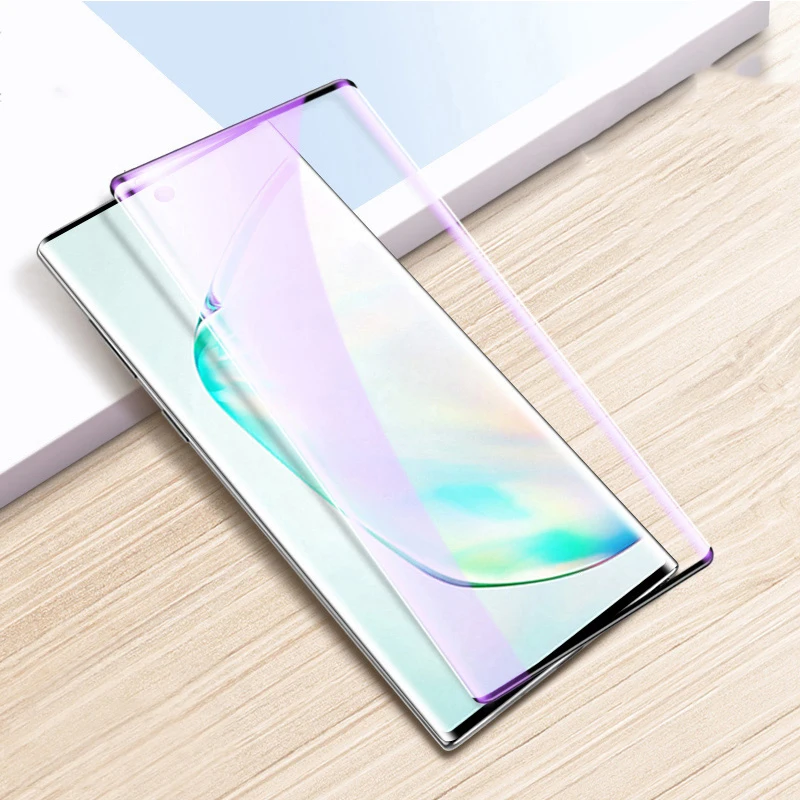 3D полное покрытие анти-синее закаленное стекло для Samsung Note 10 фиолетовый свет