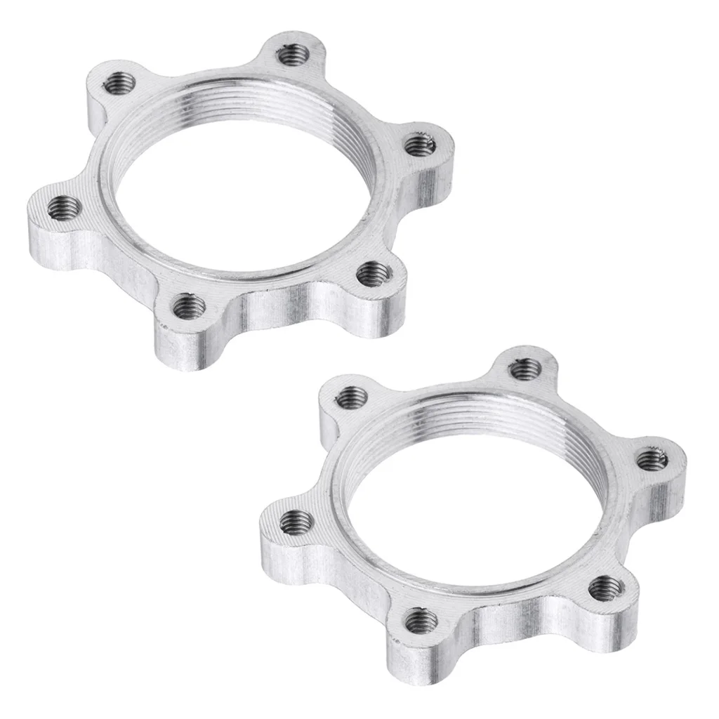 2Pcs Bicycle Freewheel Threaded Hubs Disk Disc Brake Flange Adapter 6 