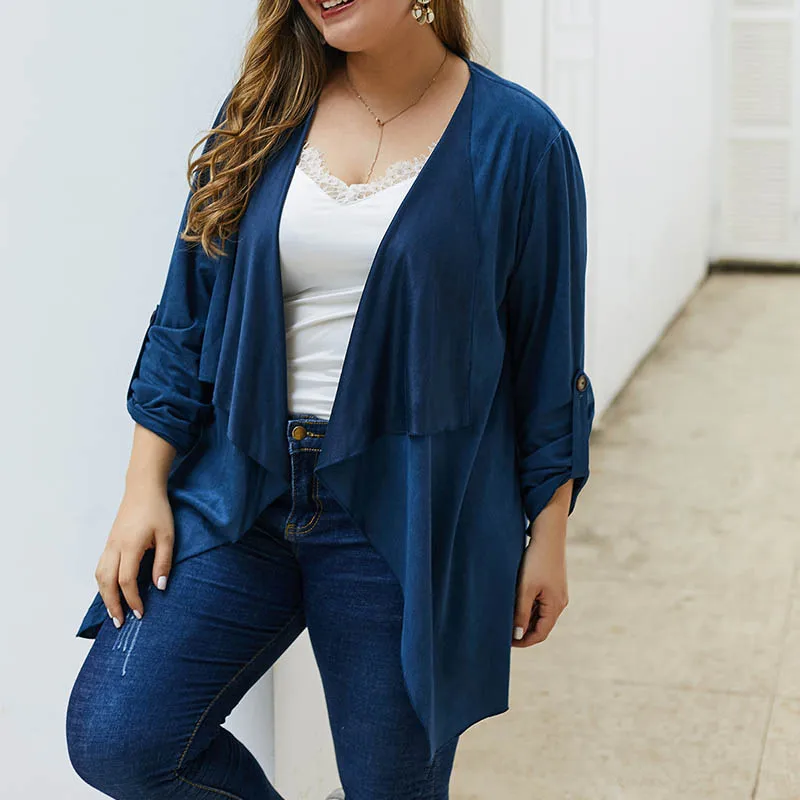 Демисезонное Женское пальто размера плюс, обхват груди 138 см, 5XL, 6XL, 7XL, 8XL, Женское пальто коричневого, синего, зеленого цветов