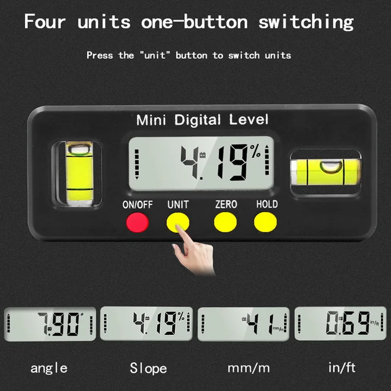 Цифровой угломер транспортир электронный уровень коробка 360 градусов Цифровой Инклинометр Угол измерительный инструмент с магнитами портативный