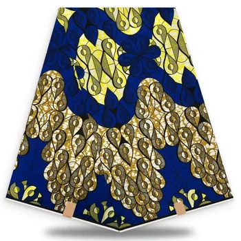 

veritable Nigerian African Wax Print Fabrics 100% cotton african Fabric Ankara Style wax Fabrics 6 yards for wedding dress TG547