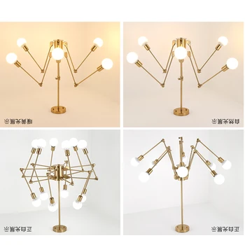 

Nordic living room dining lights creative personality Iron Chandelier modern office industrial wind spider Chandeliers