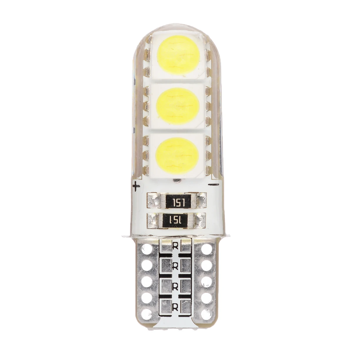 Mayitr 2pcs 12V T10 5050 6LED Turn Signal Silicone Lamp High Brightness Car Backup Tail Corner Parking Light Bulb
