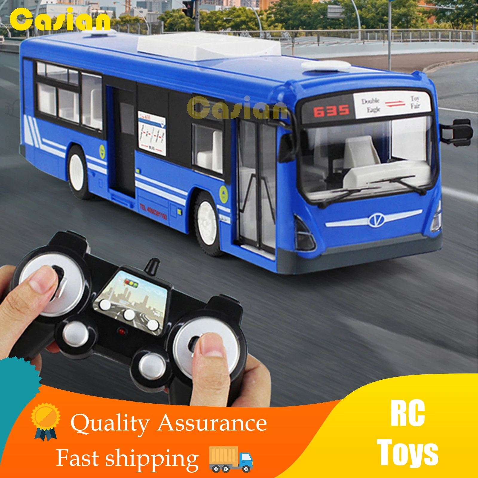 2021 NEW RC Car 6 Channel 2.4G Remote Control City Bus Express High Speed One Key Start Function