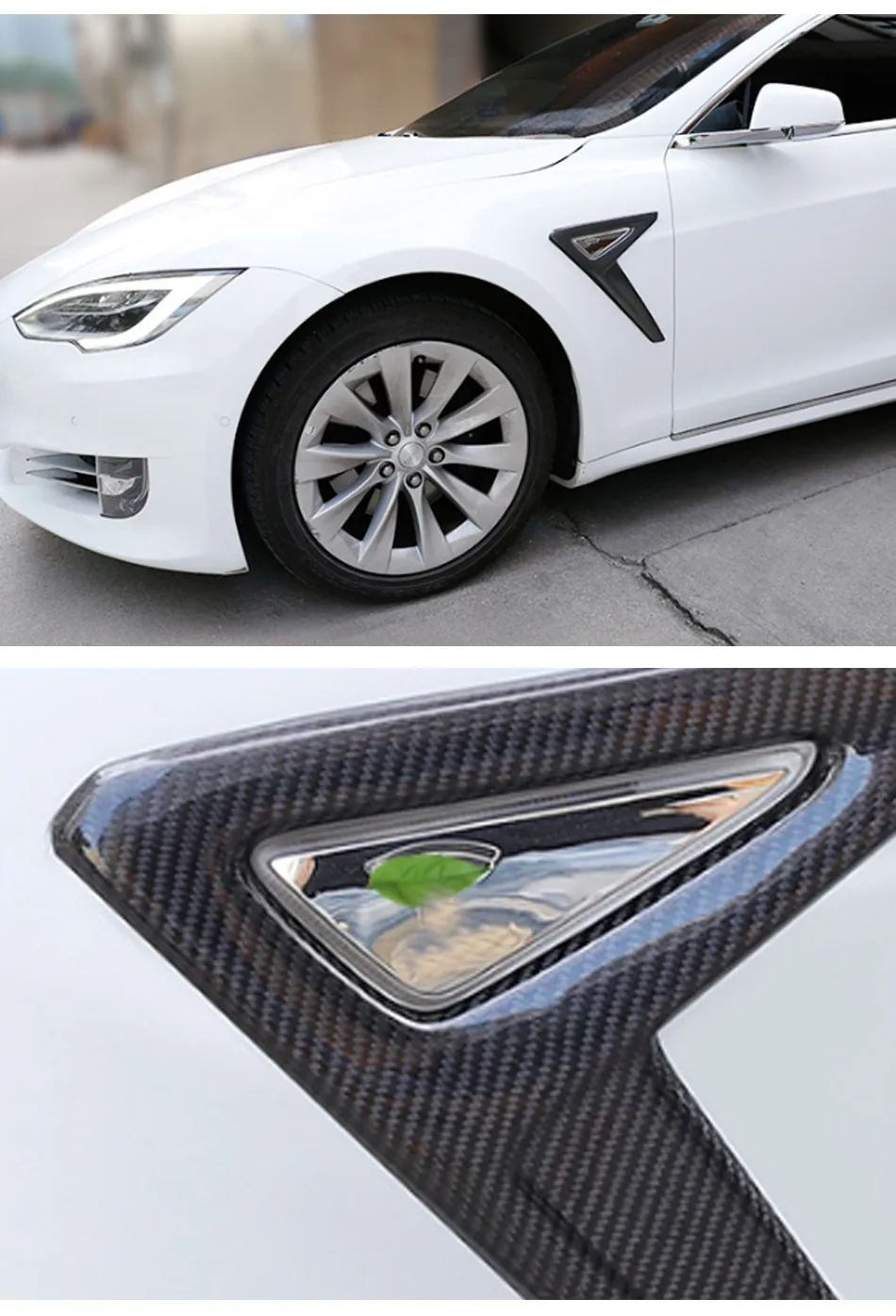 Подходит для Tesla модель S Лист декоративная рамка Модифицированная углеродное волокно узор яркая рамка