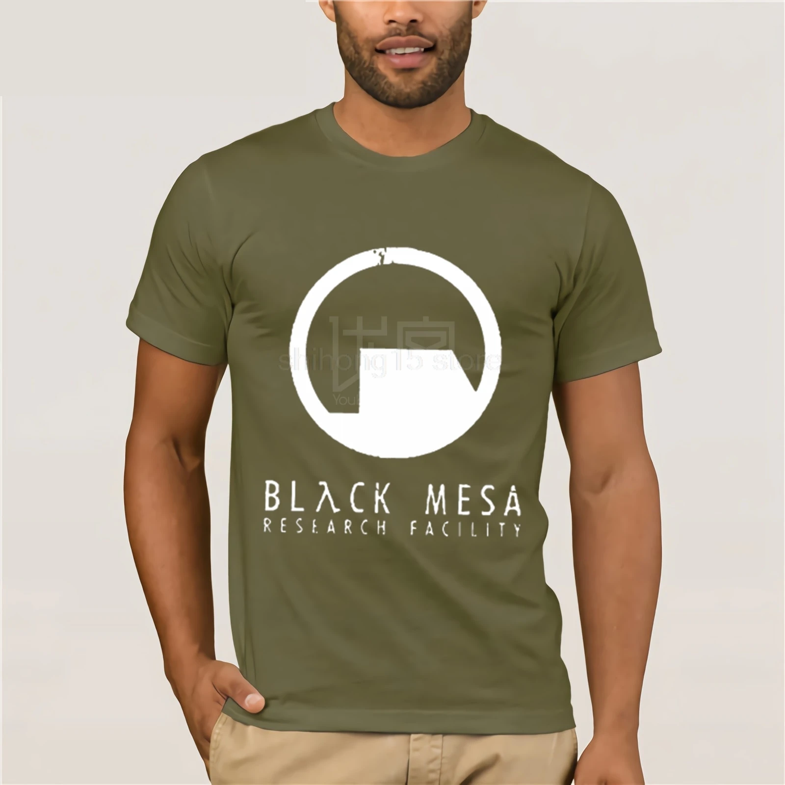 Black Mesa Half Life Футболка мужская крутая футболка европейские размеры-XXXL топы летние футболки хлопковая Футболка с круглым вырезом - Цвет: army green
