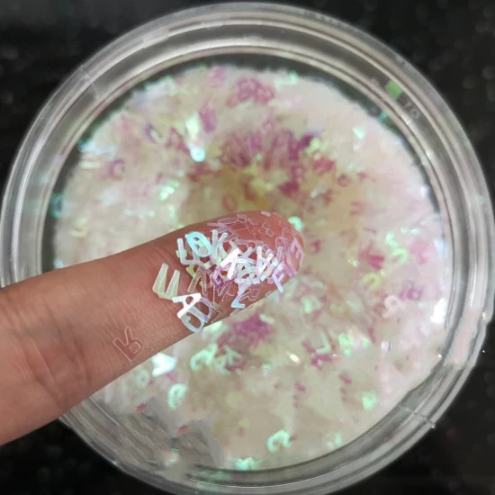 AB transparent 10g Ультра-тонкая PET блестки 5 мм Письмо Лазерный блеск 3D блестка для ногтей пайетки Eo-Friendly свободные блестки для украшения для ногтей 10 г - Цвет: AB transparent 10g