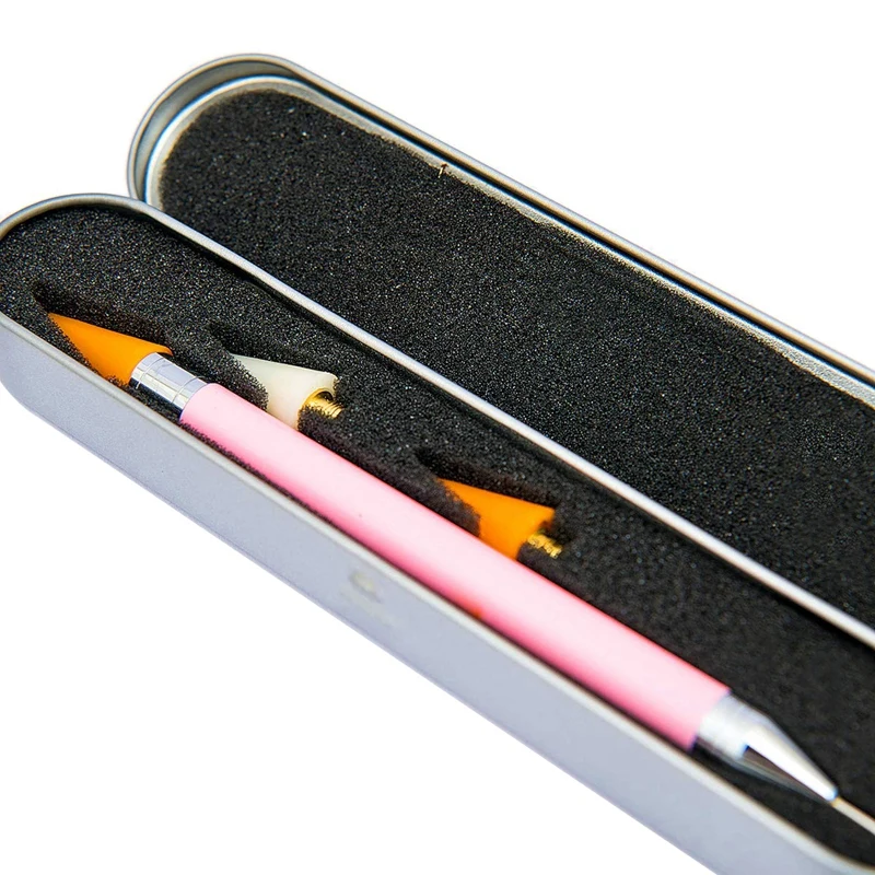 Dual-Ended Nail Art Wax Studs Beads Rhinestone Gems Crystal Jewel Diamond Stones Picker Dotting Pen Applicator Tool+2 Extra Wax
