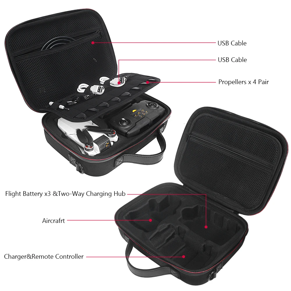 Buy 2020 Hard Carry Case EVA Travelling Bag Shoulder Handheld Carrying Case Portable Suitcase Storage Bag for DJI Mavic Mini Drone