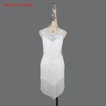 

Latin Dance Clothes Competition Clothing Female Adult Dress Professional Sexy High-End Performance Tassel Skirt Children
