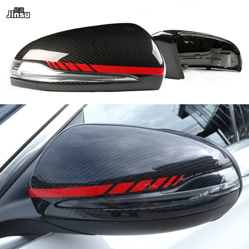 

Red AMG style Carbon fiber rear mirror covers For Benz S class S300 S400 S500 S600 2014 - 2018 LHD RHD W222 replace mirror cap