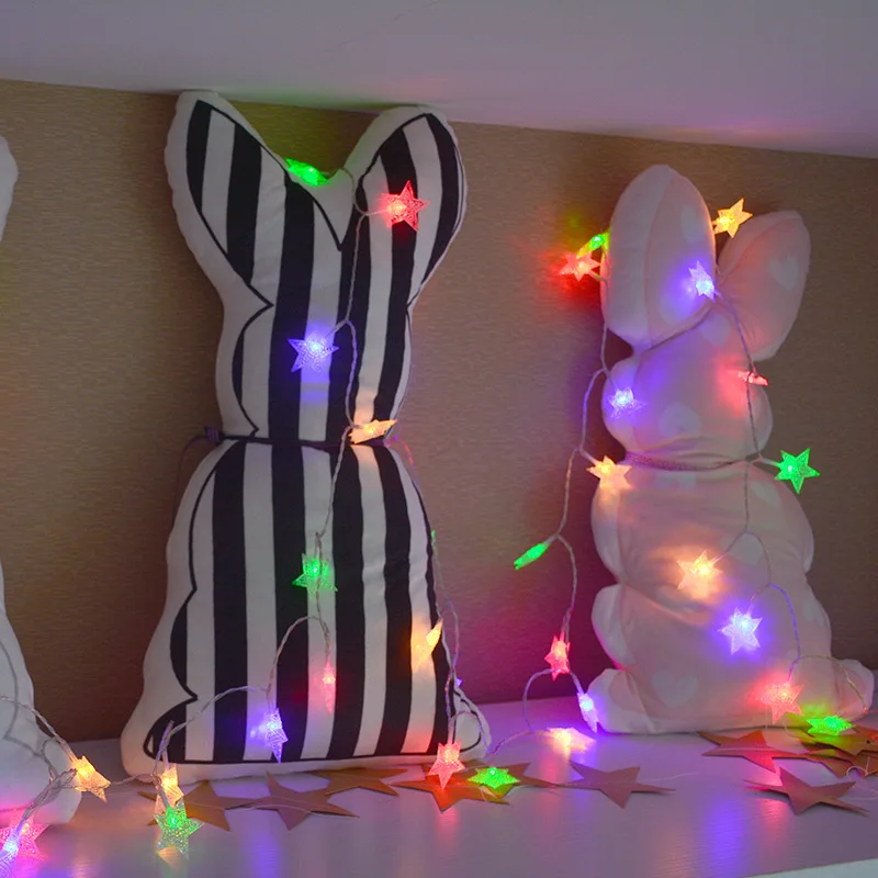 Светодиодный светильник-гирлянда s, декоративный Сказочный светильник, работающий на батарейках, звезда, медная проволока, лампа для помещений, Рождество, свадьба, события, фонарь-pentagra