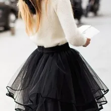 Модная короткая юбка из тюля с завышенной талией, Женская юбка-пачка с асимметричным подолом, юбка-пачка из сетки черного цвета, милые балетные юбки