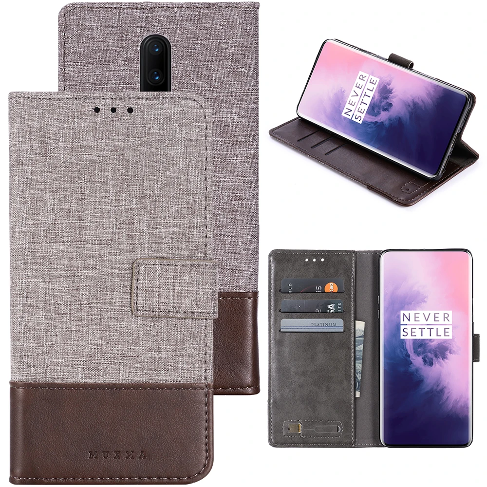 Чехол-Кошелек для Oneplus 7 Pro Oneplus 6T 6 Чехол из ткани PU кожаный чехол-подставка кармашки для карт откидная крышка для Oneplus 5T 5 3t 3 Чехол